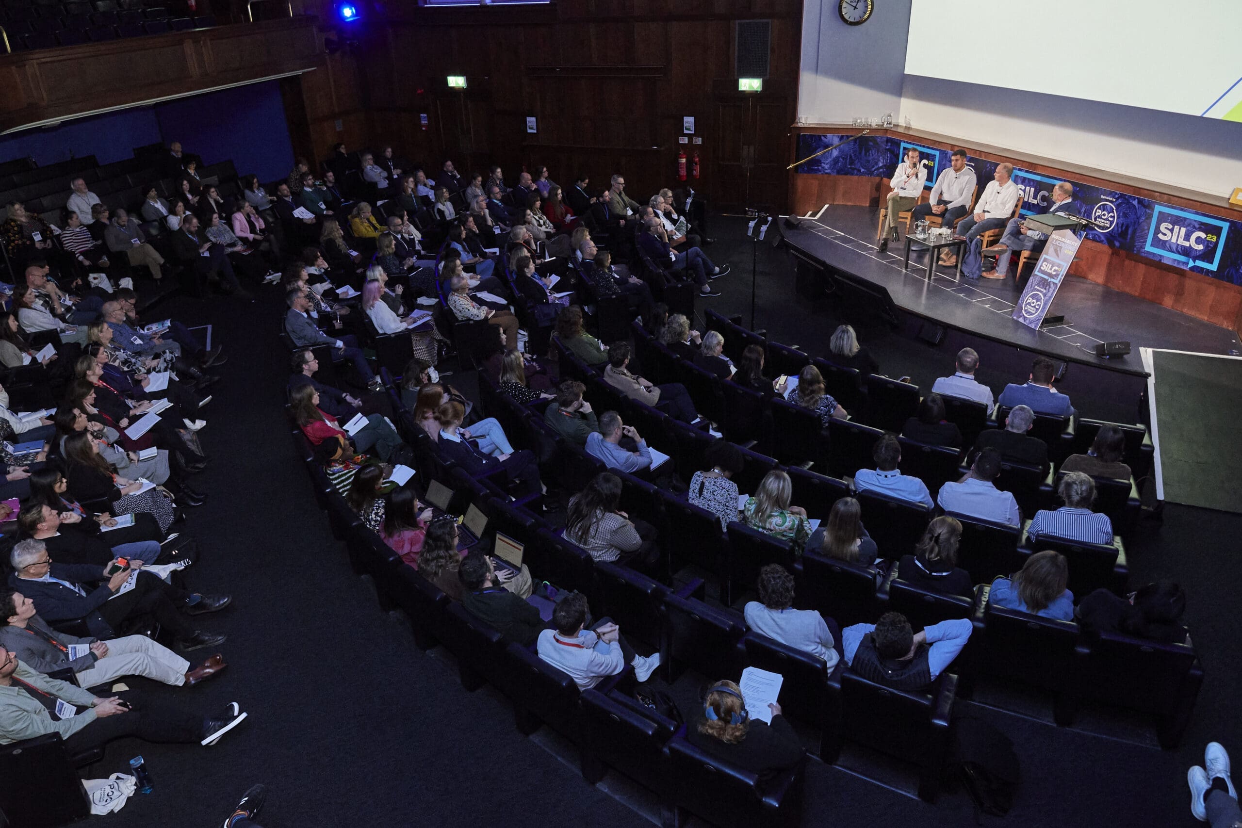 Engaging keynote speech at a Products of Change event, showcasing our commitment to driving sustainability in the licensing industry.